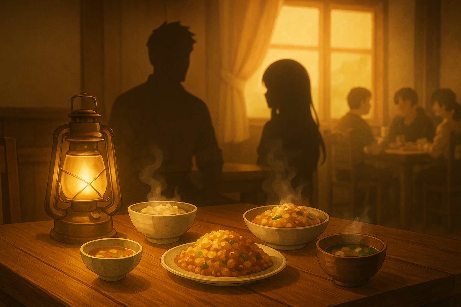 作品テーマ― ランタンの灯りと湯気立つ食卓、居場所の象徴